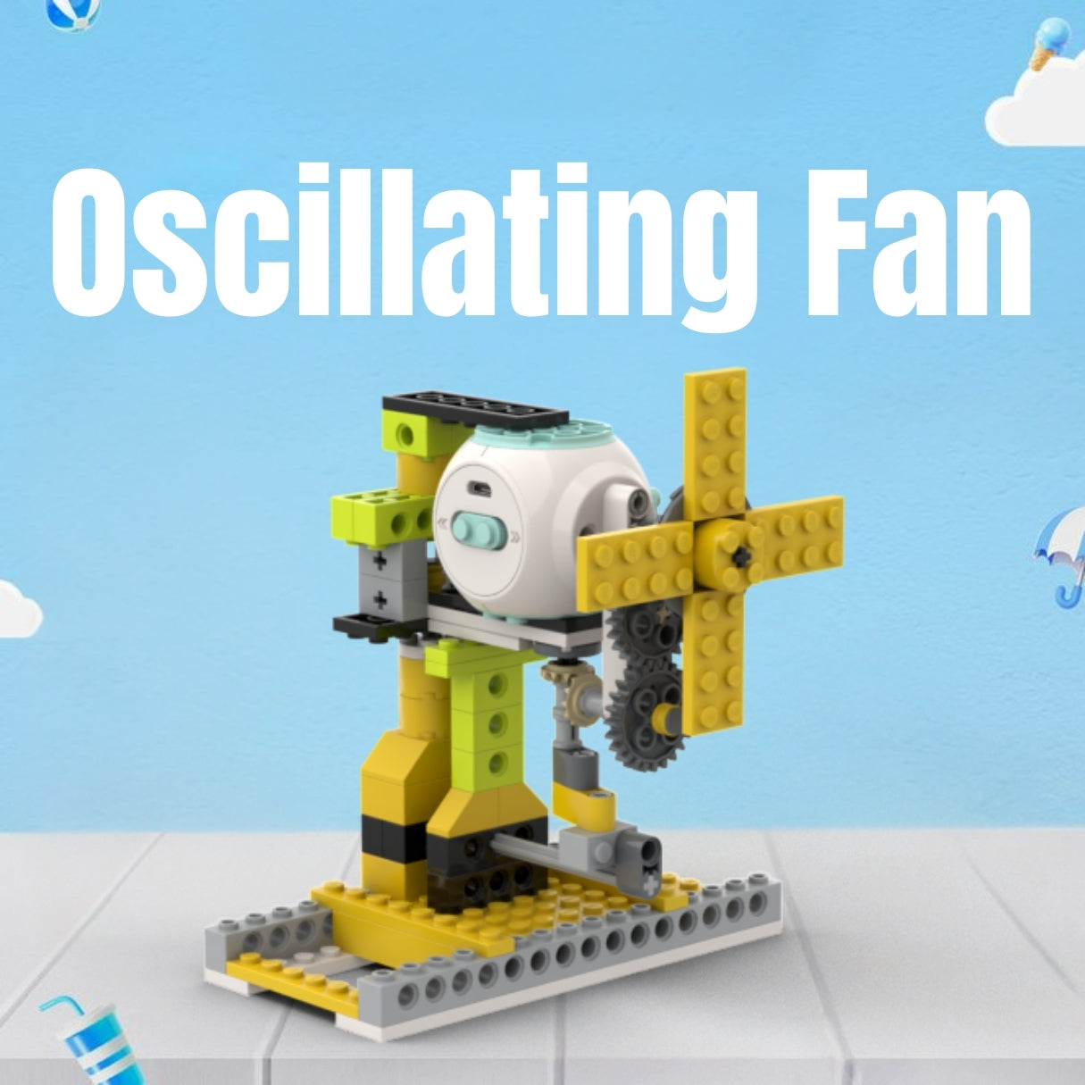 LEGO bricks compatible toy fan using  ViNee hub