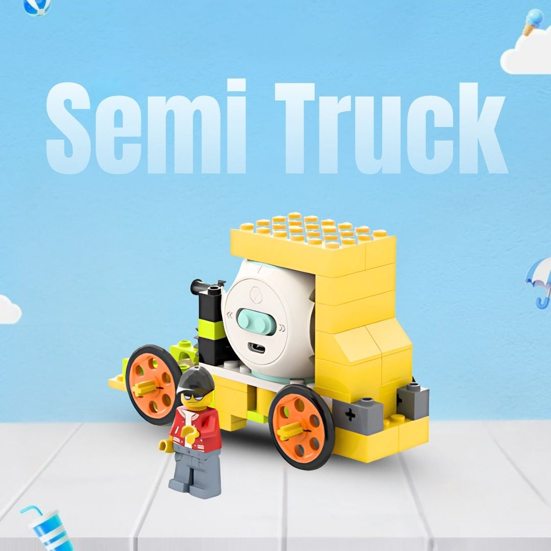 Toy truck made with LEGO compatible bricks and ViNee hub